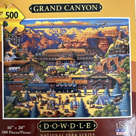 Grand Canyon Jigsaw Puzzle New 500 Piece Dowdle Folk Art 16 x 20 New In Box - Picture 5 of 5